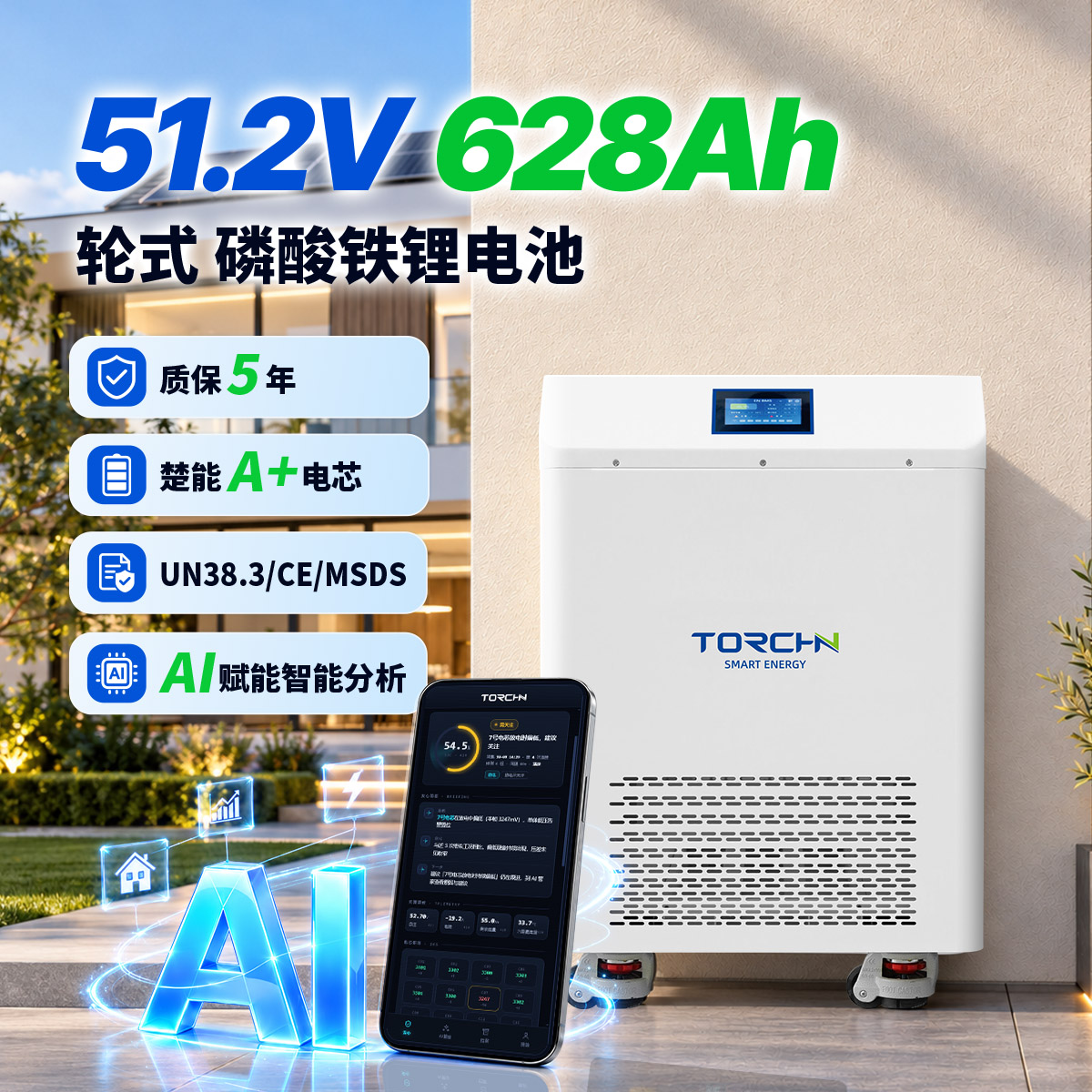 51.2V628Ah 轮式家用储能锂电池